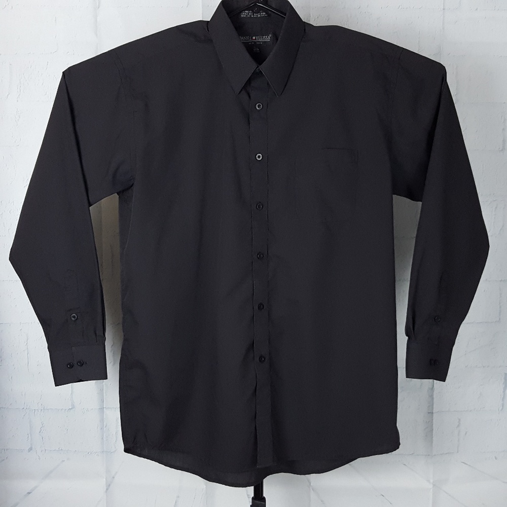 Daniel Ellissa New York Men Black Dress Shirt